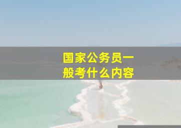 国家公务员一般考什么内容