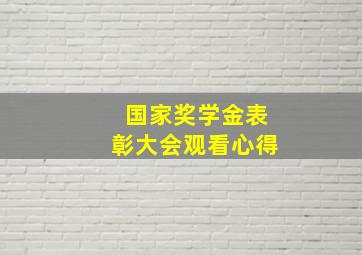 国家奖学金表彰大会观看心得