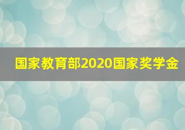 国家教育部2020国家奖学金