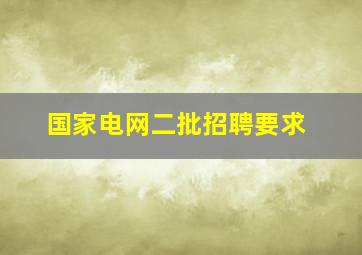 国家电网二批招聘要求