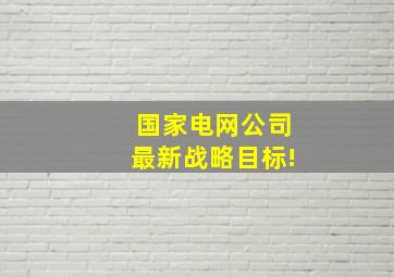 国家电网公司最新战略目标!