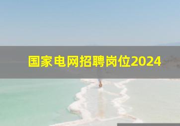 国家电网招聘岗位2024