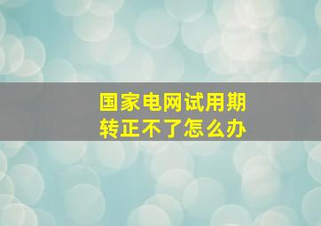 国家电网试用期转正不了怎么办