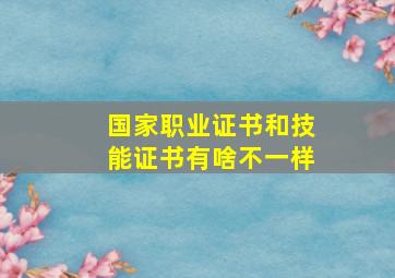 国家职业证书和技能证书有啥不一样