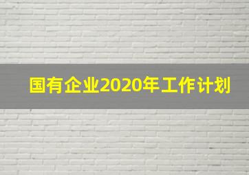 国有企业2020年工作计划