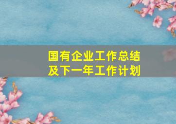 国有企业工作总结及下一年工作计划