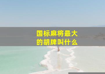 国标麻将最大的胡牌叫什么