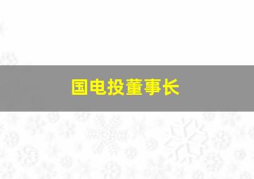 国电投董事长