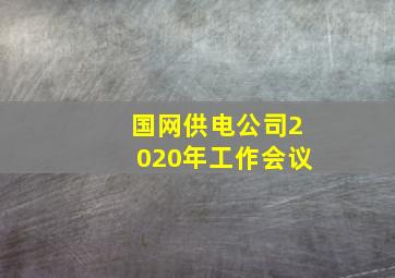 国网供电公司2020年工作会议