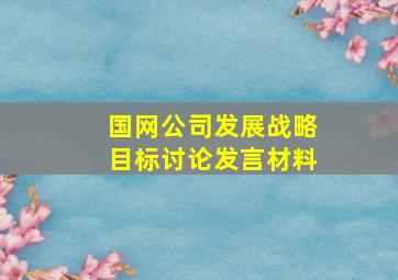 国网公司发展战略目标讨论发言材料