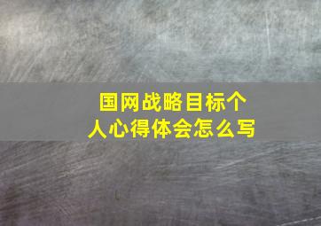 国网战略目标个人心得体会怎么写