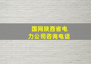 国网陕西省电力公司咨询电话