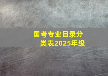 国考专业目录分类表2025年级