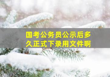 国考公务员公示后多久正式下录用文件啊