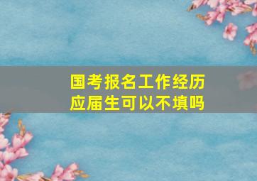 国考报名工作经历应届生可以不填吗