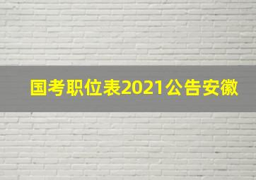 国考职位表2021公告安徽