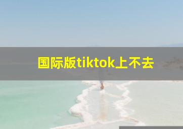 国际版tiktok上不去