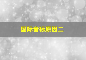 国际音标原因二