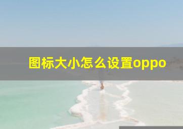 图标大小怎么设置oppo