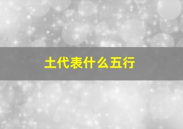 土代表什么五行