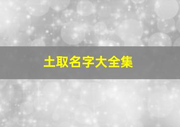 土取名字大全集