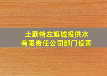 土默特左旗城投供水有限责任公司部门设置