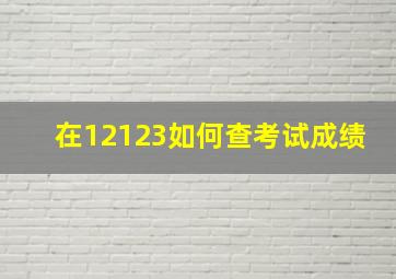 在12123如何查考试成绩