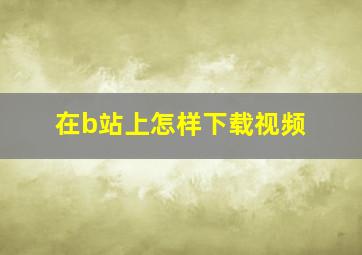 在b站上怎样下载视频