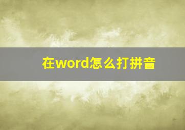 在word怎么打拼音