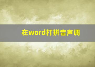 在word打拼音声调