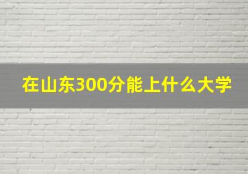 在山东300分能上什么大学