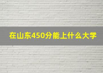 在山东450分能上什么大学