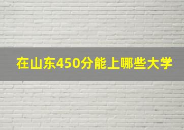 在山东450分能上哪些大学