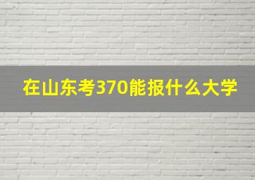 在山东考370能报什么大学