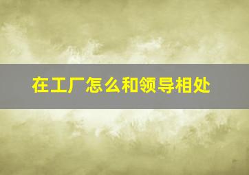 在工厂怎么和领导相处