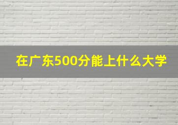 在广东500分能上什么大学