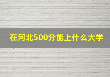 在河北500分能上什么大学