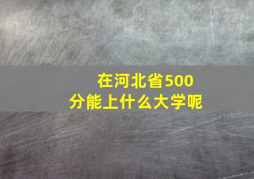 在河北省500分能上什么大学呢