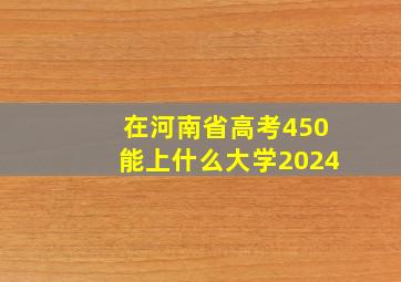 在河南省高考450能上什么大学2024