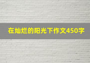 在灿烂的阳光下作文450字