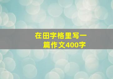 在田字格里写一篇作文400字