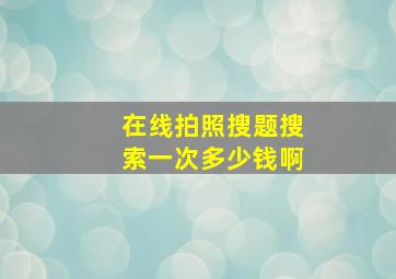 在线拍照搜题搜索一次多少钱啊