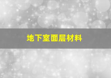 地下室面层材料