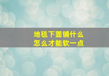 地毯下面铺什么怎么才能软一点