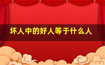 坏人中的好人等于什么人