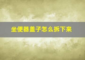 坐便器盖子怎么拆下来