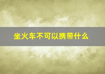 坐火车不可以携带什么