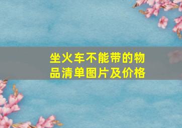 坐火车不能带的物品清单图片及价格