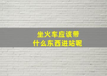 坐火车应该带什么东西进站呢