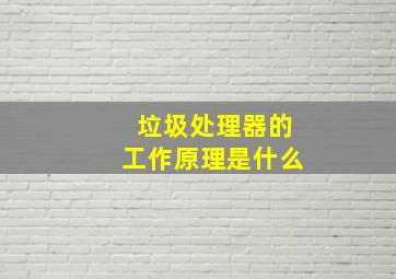 垃圾处理器的工作原理是什么